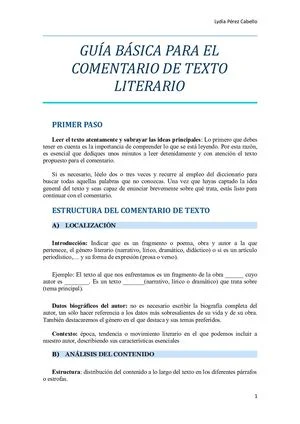 Guía para el Comentario Literario Características y Consejos