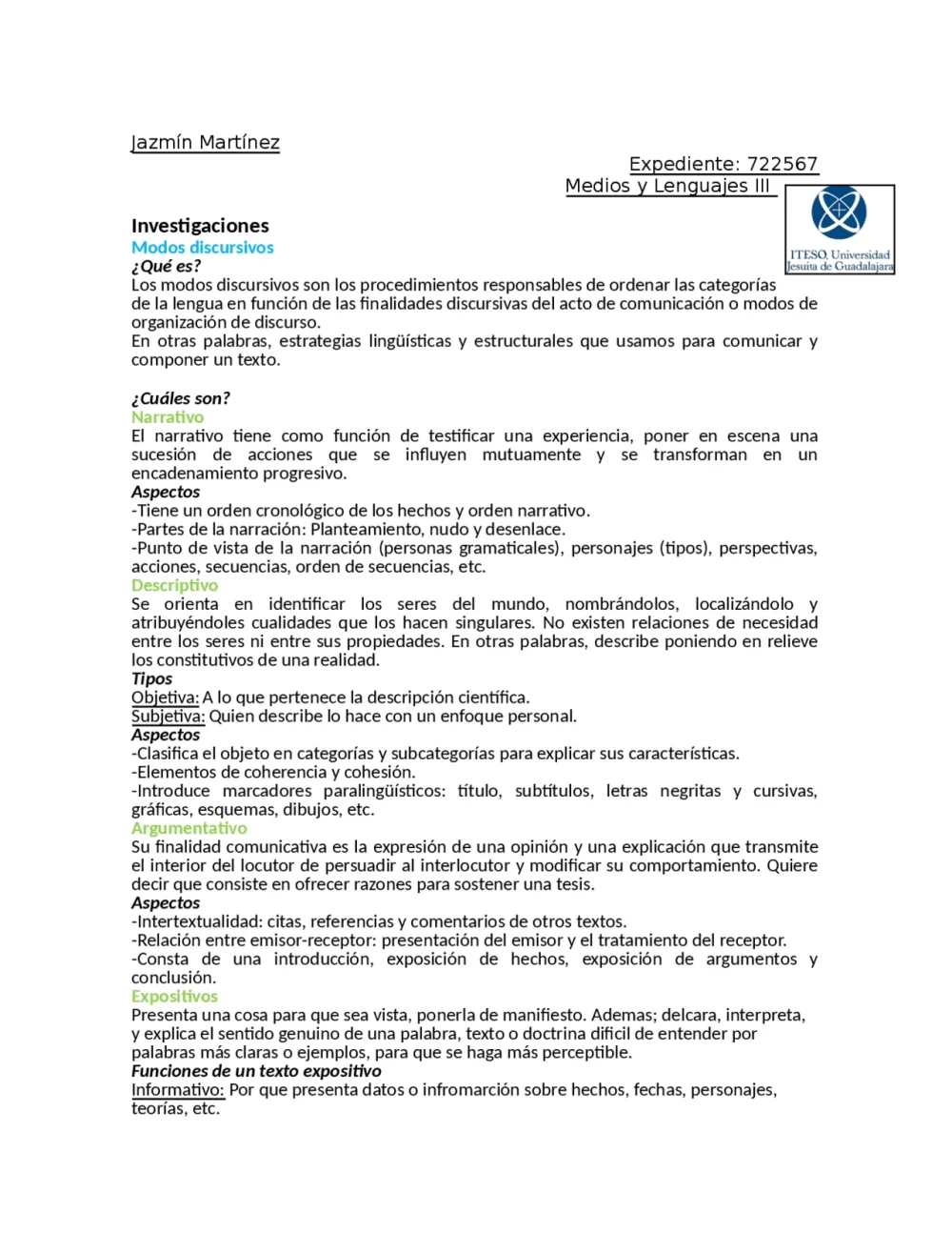 Título Modo Discursivo en el Texto Un Análisis Conciso