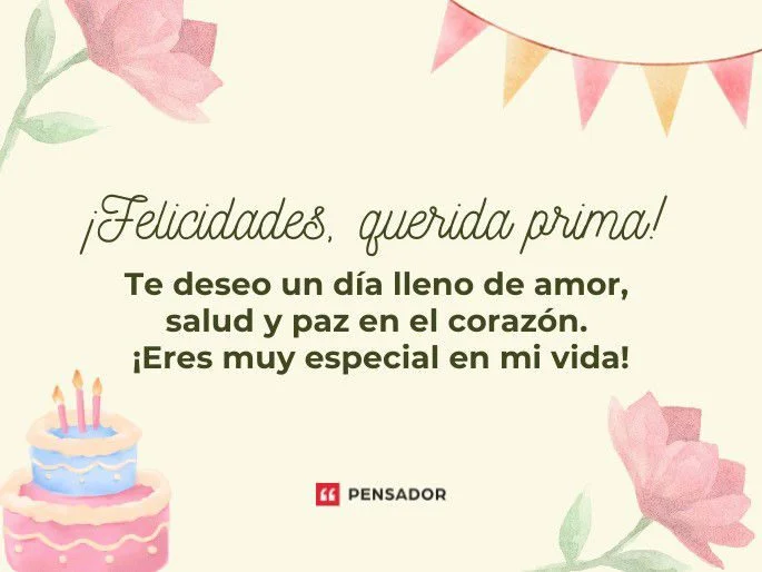 Felicitación Especial a Mi Querida Prima