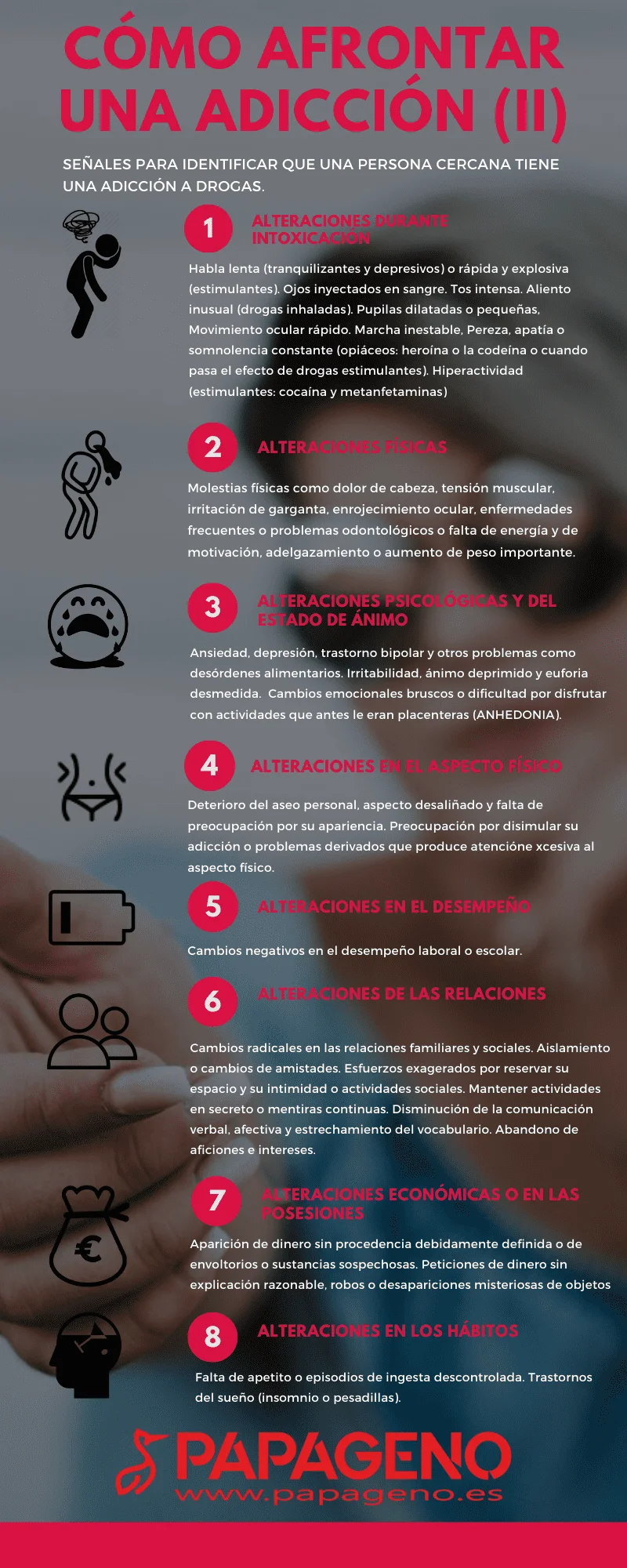Síntomas de adicción Signos de consumo de drogas
