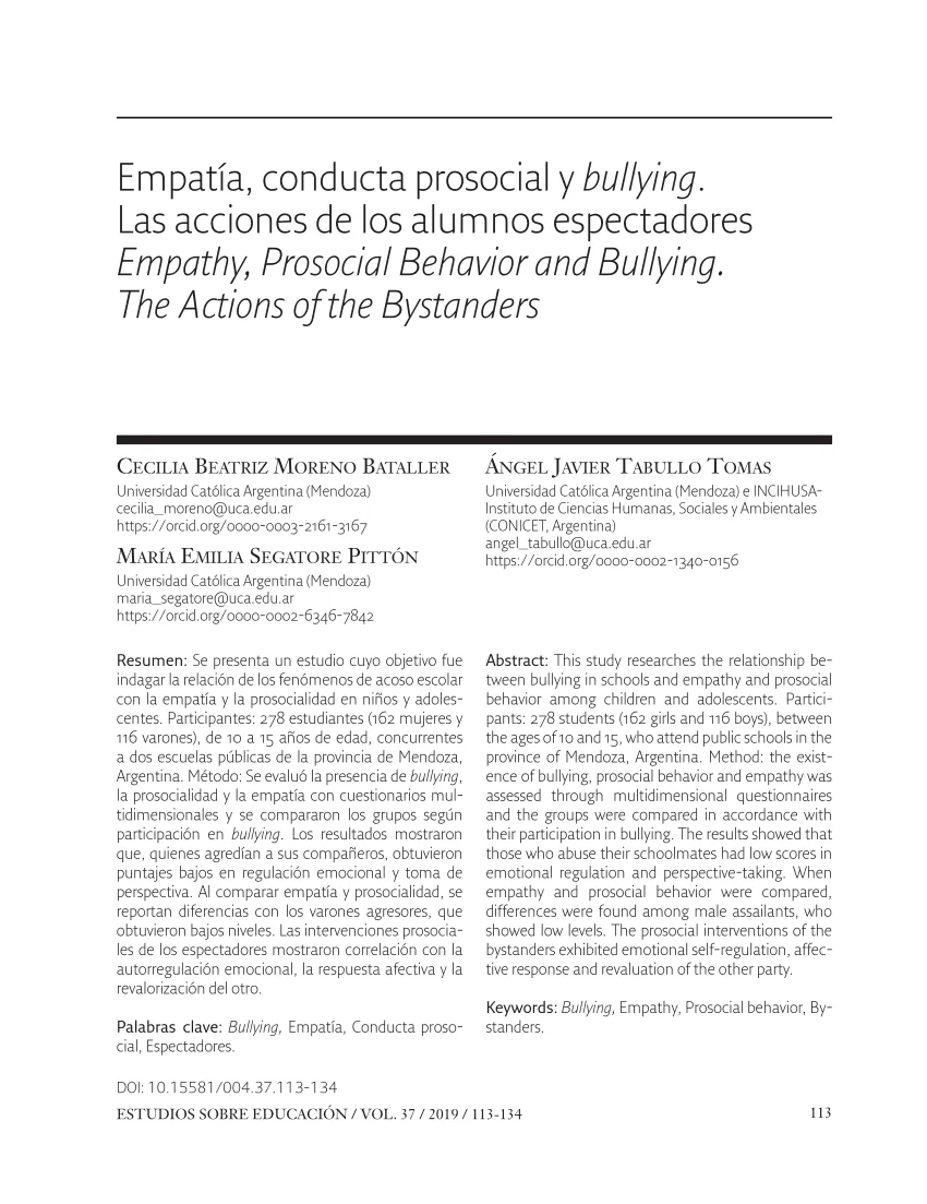 Importancia del comportamiento prosocial en prevención del bullying