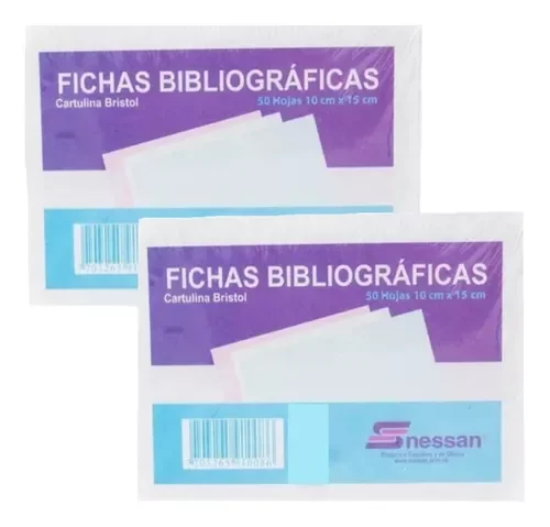 Medidas óptimas para fichas bibliográficas blancas