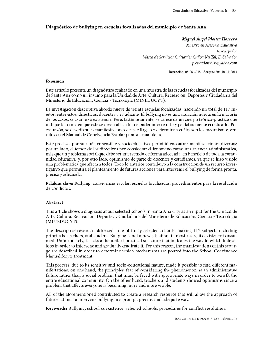 Diagnóstico del bullying escolar identificación y abordaje del problema