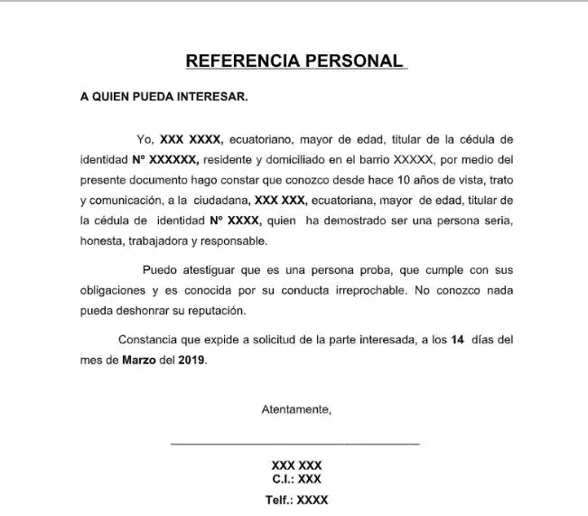 Referencias Personales Utilidad y Forma de uso