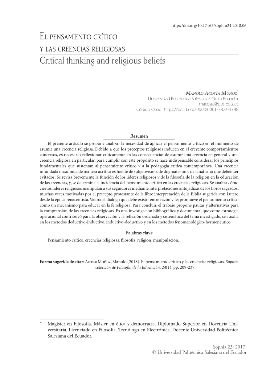 Análisis crítico de la manipulación religiosa