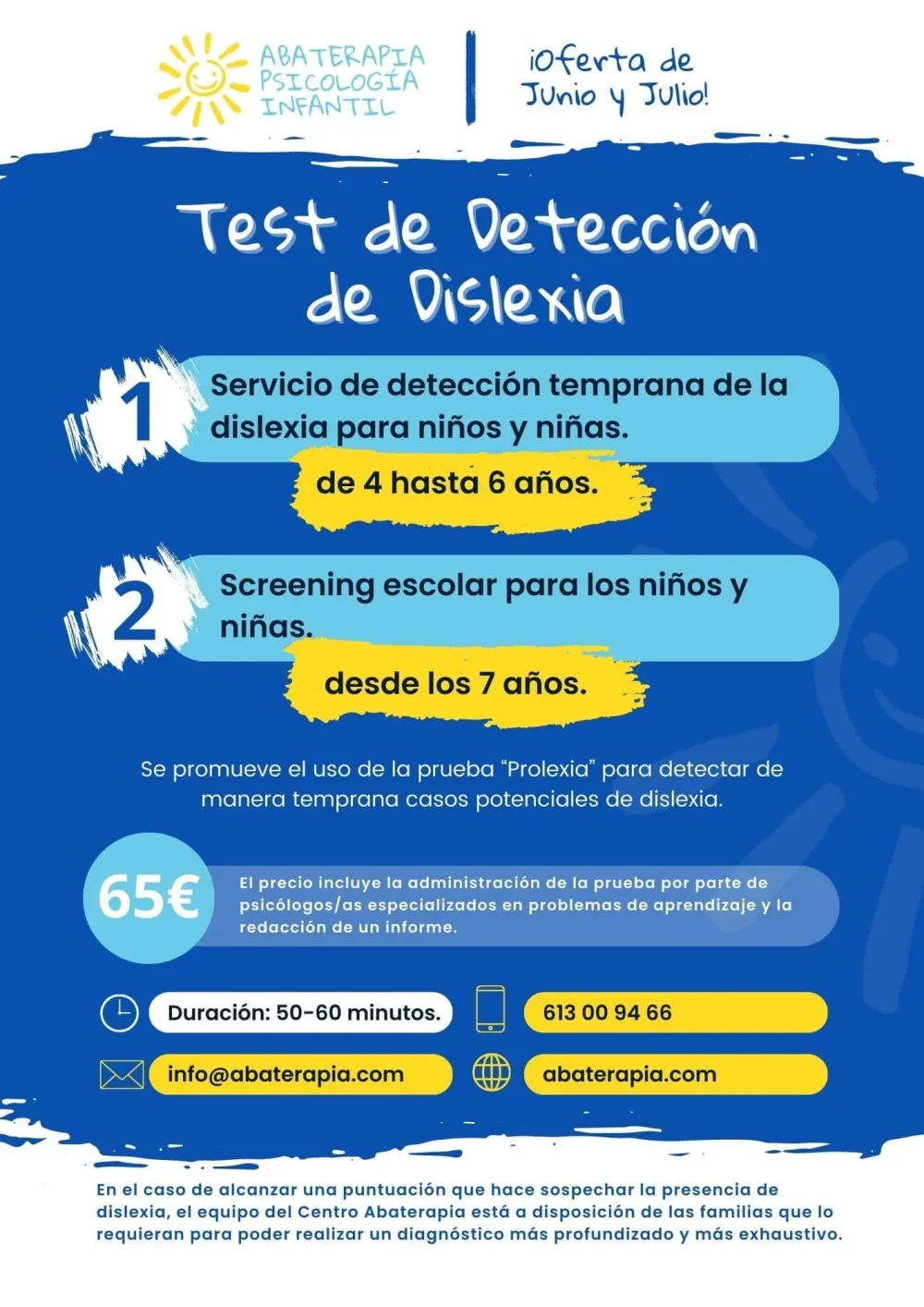 Prueba simplificada para detectar dislexia