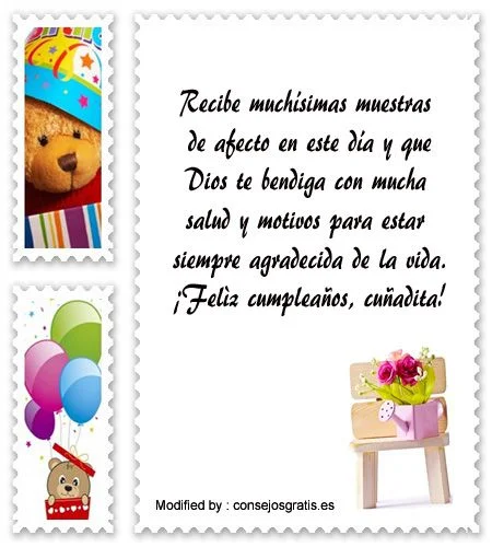 Felicitaciones encantadoras para tu cuñada