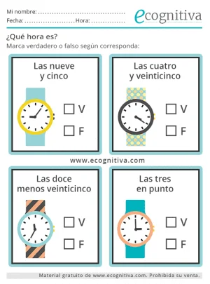 Fichas de orientación temporal Herramientas esenciales para adultos