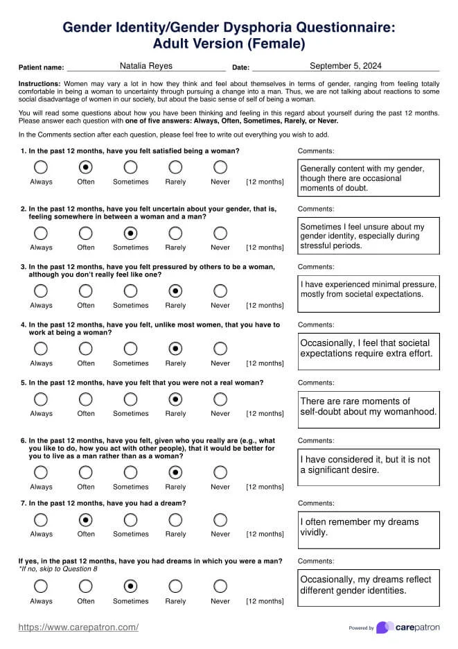 Prueba de disforia de género evaluación optimizada y concisa