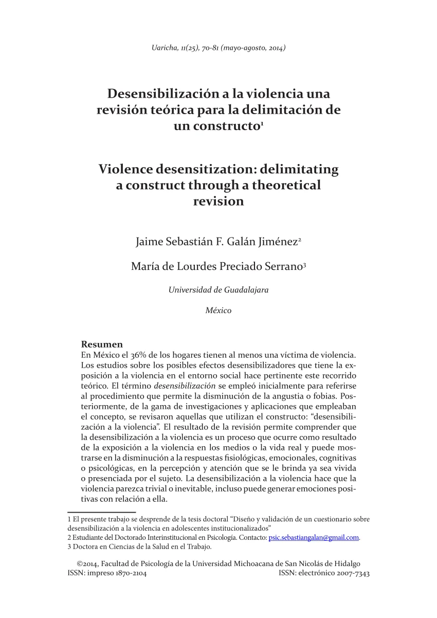 El efecto de la agresión en la desensibilización análisis conciso
