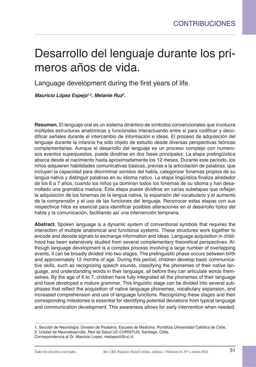 Desarrollo del lenguaje y aprendizaje Una mirada concisa