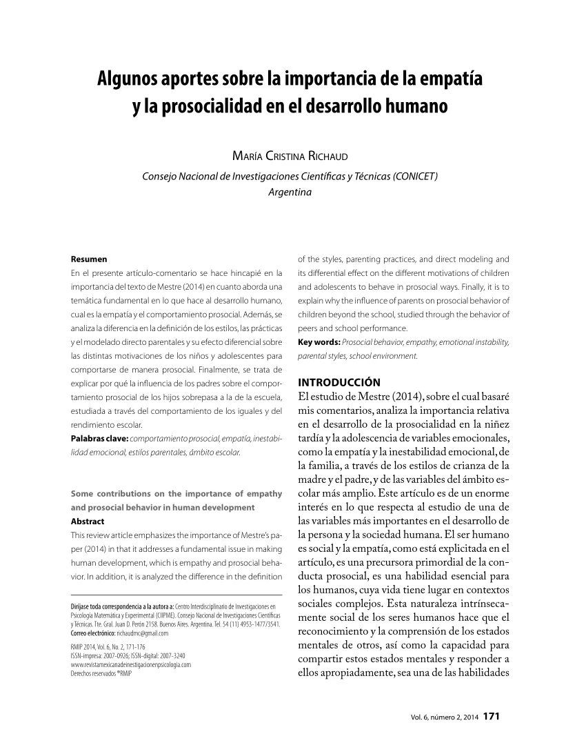 Importancia de la empatía en el comportamiento prosocial Análisis conciso