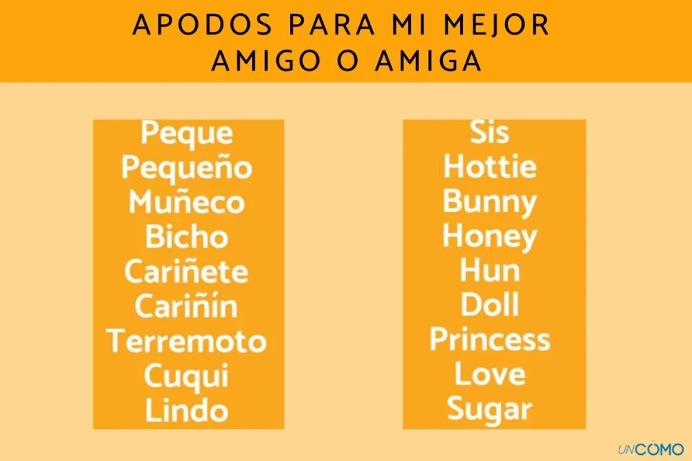Apodos cariñosos para tu amiga