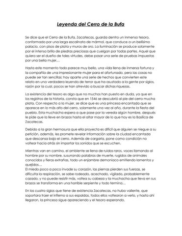 Breves leyendas de Zacatecas cautivadoras historias del pasado