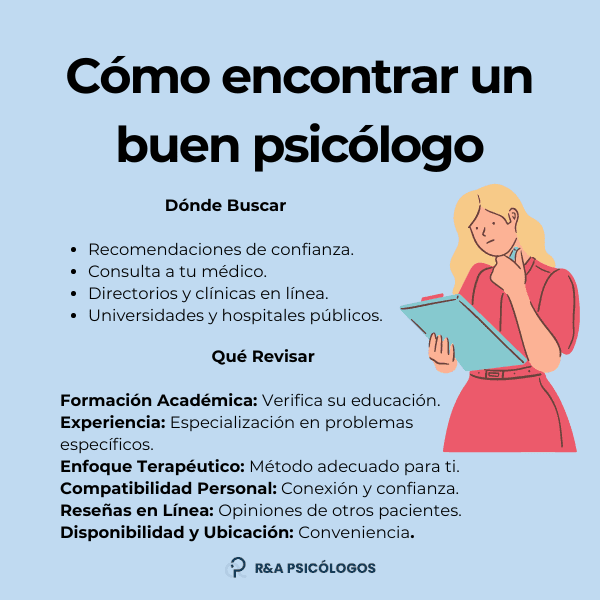 Consejos para encontrar un psicólogo de confianza para terapia