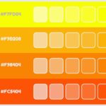 Guía CMYK del color naranja fluorescente
