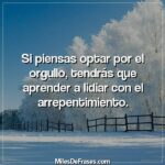 Reflexiones sobre el orgullo y el arrepentimiento