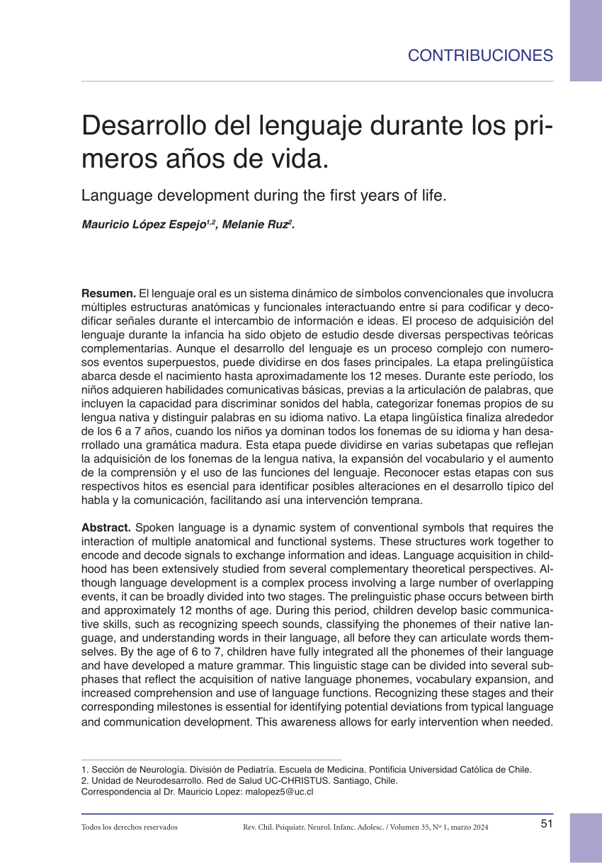 Desarrollo del lenguaje y aprendizaje Una mirada concisa