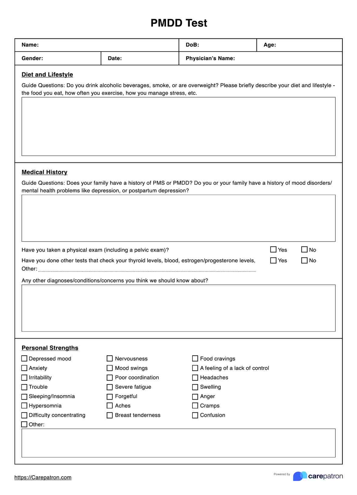 Prueba diagnóstica trastorno disfórico premenstrual